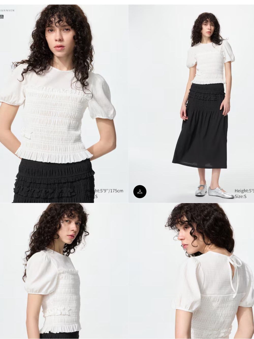 Uniqlo Shirring Volume Sleeve T-Shirt